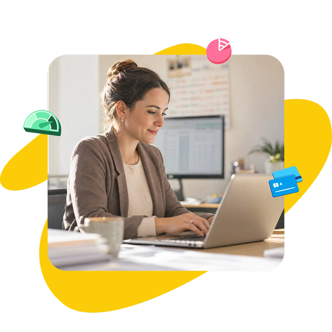 Small Business comparing Zoho Books with Xero on her laptop in an office